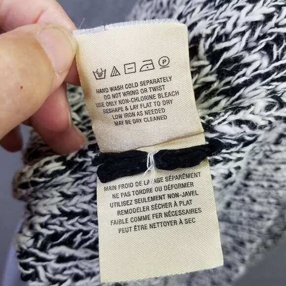 Moth Anthropologie Sweater Tank Womens S Debussy Marled Chunky Knit Black White - Picture 11 of 13